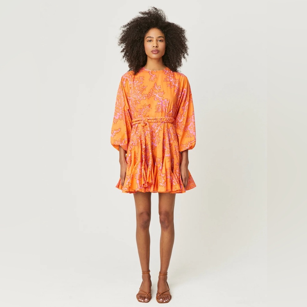 Rhode Ella Dress in Coral Reef Grande - XS